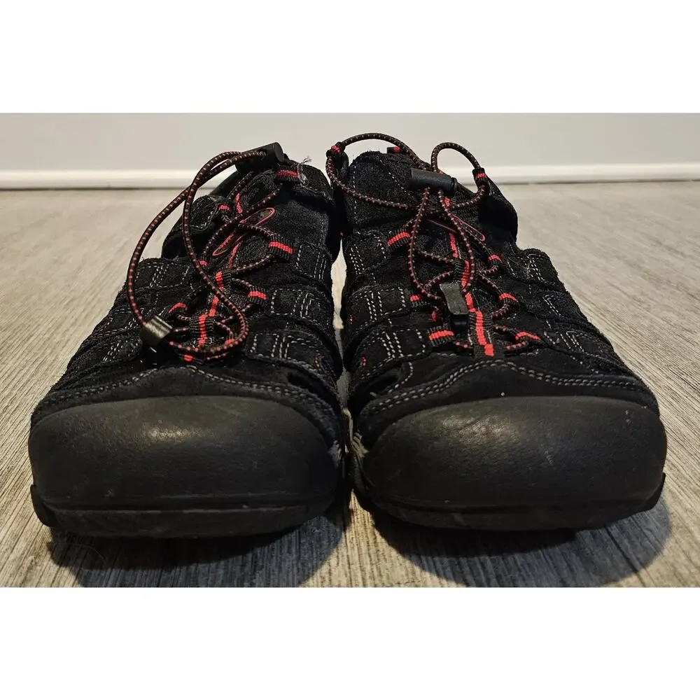 Swiss Tech Men's Bumptoe Fisherman Sport Sandals Black Red Size 8 Closed Toe